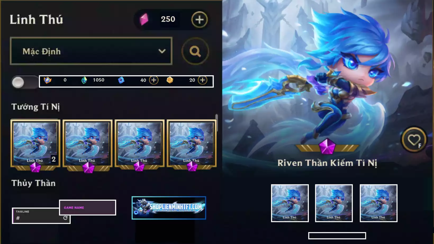 RIVEN THẦN KIẾM TÍ NỊ CLONE